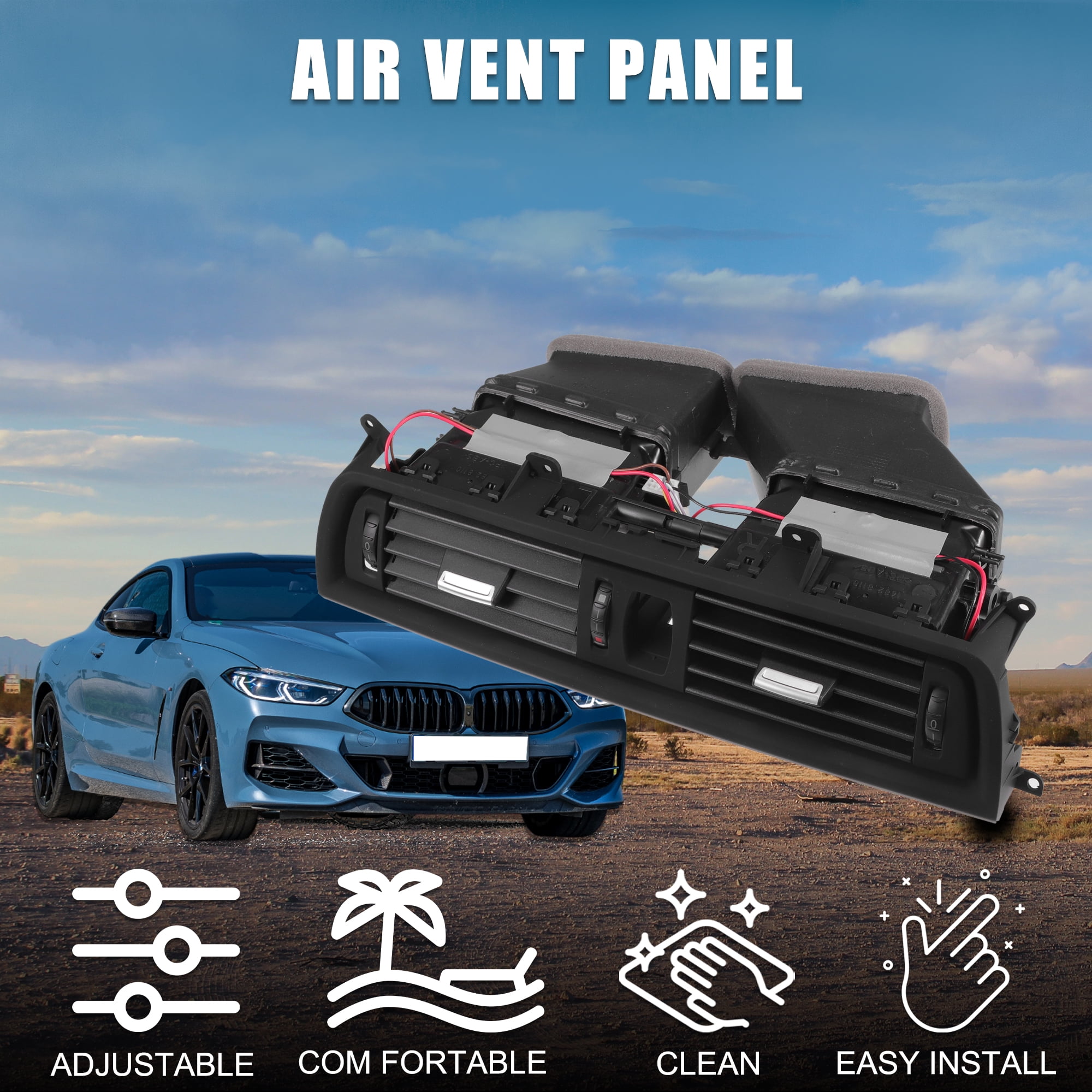 Unique Bargains Center Dash A/C Outlet 64229209136 for BMW 528i Air Vent Panel Replacement