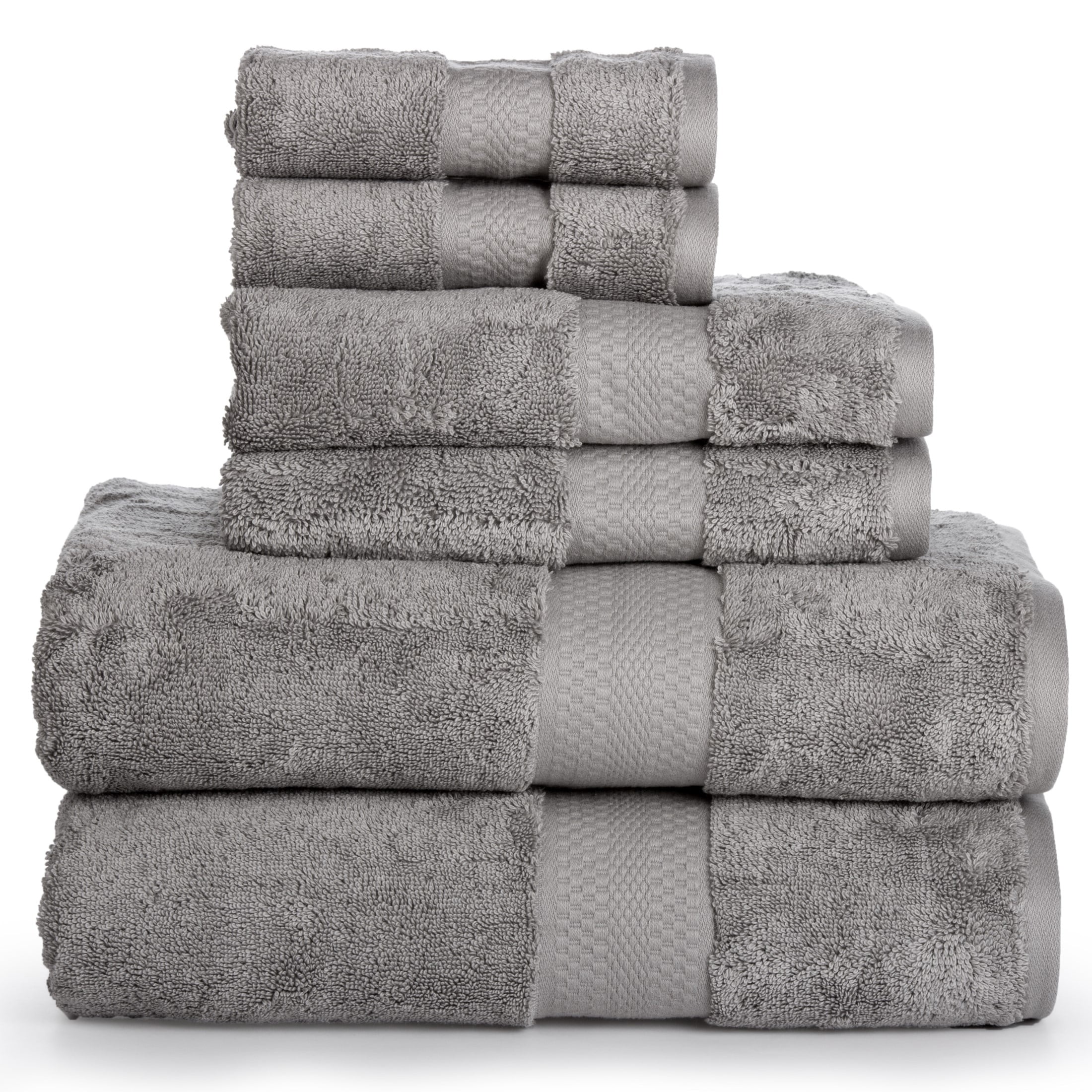 Luxury Cotton Bathroom Bath Towels-6 Piece Towel Set-Soft Plush and Absorbent 