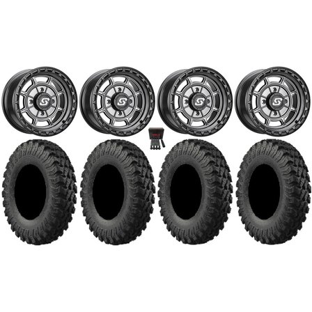 Sedona Rift 15x7 Wheels Grey 35" MotoRally Tires Can-Am Maverick X3 / Honda Pioneer 1000 / Talon