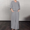 thumbnail image 2 of MSJUHEG Beach Sets for Women Linen Pants Women Linen Sets for Women 2 Piece Womens Two Piece Sets Summer Two Piece Outfits Summer Travel Outfits for Women 2 Piece Sets Gray M, 2 of 9