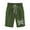 Army Green, variant on Pxkloy Women's Linen Summer Shorts Casual Bermuda Wide Leg Knee Length Shorts Trendy Printed High Waisted Drawstring Short with Pockets Navy,M