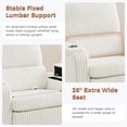 thumbnail image 5 of BaseBeauty 26" Power Swivel Rocker Recliner, Oversized Swivel Glider Recliner with Adjustable Headrest, Nursery Glider Recliner with Cup Holders and Storage, White, 5 of 8
