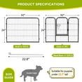 thumbnail image 7 of 12 Panel Dog Playpen 24 inch Height Portable Dog Pen for Dog Pet Puppy Heavy Duty Metal Exercise Barrier Dog Fence, 7 of 7