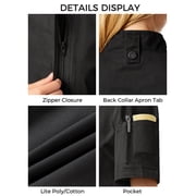 Ubon Womens Plus Size Chef Coat Short Sleeve Chef Jacket Work Jacket Black 2XL