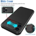 thumbnail image 3 of Phone Case for iPhone 11 Pro Case,Hard PC Back & Soft Bumper Hybrid Case with [Slide Camera Lens Protection] Anti-Scratch Shockproof Protective Case Slim for iPhone 11 Pro (Black, iPhone 15 Pro), 3 of 7