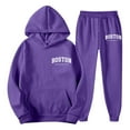 thumbnail image 2 of Zylarhe Men's Casual Hoodie And Jogger Set Letter Print Sweatsuit For Everyday Wear Spring Fall Winter Outfit Chalk Stripe Suit, 2 of 4
