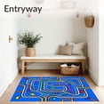 thumbnail image 3 of ODIKA 4'x6' Machine Washable Non-Slip Area Rug, Adventure Highway Interlocking Maze with Playful Vehicles Motif High Traffic Rug with Pad, Blue, 574950, 3 of 8
