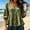 Army Green women 3/4 sleeve v neck top a1, variant on Women's 3/4 Sleeve V Neck Ruffle Peplum Top Casual Boho Blouse Solid Fall Vacation Outfit, Red XL