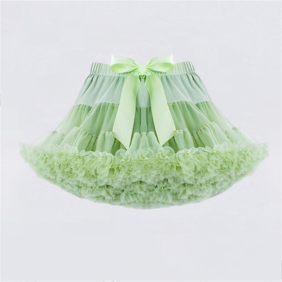 DAETIROS Mint Green Tutu Skirt for Girls Fluffy Tulle Ballet Skirt with Bow Kids Kids Princess Birthday Party Dress Up Hall-oween Outfit,Size 3-4 T