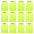 thumbnail image 1 of Chaleco de entrenamiento de fútbol para niños, 12 unidades, malla pequeña, transpirable, verde fluorescente, talla única, 1 of 14