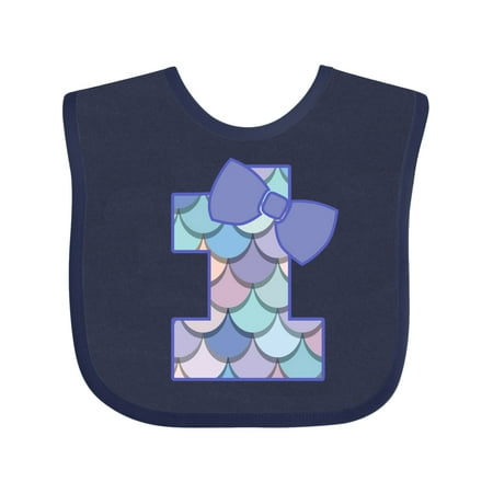

Inktastic 1st Birthday Mermaid 1 Year Old Gift Baby Girl Bib