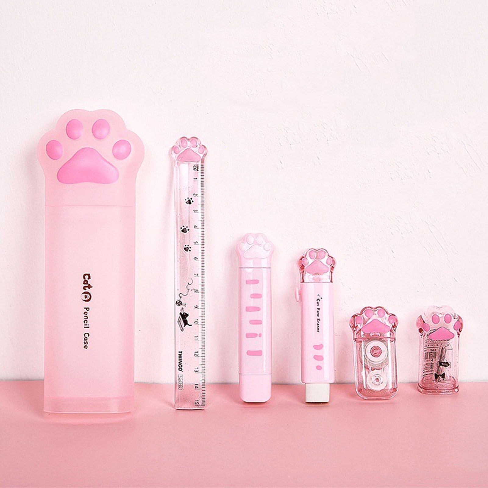 4x Katzenpfoten-Radierer – Ausfahrbar, Kawaii, Für Schule & Büro (bunt)