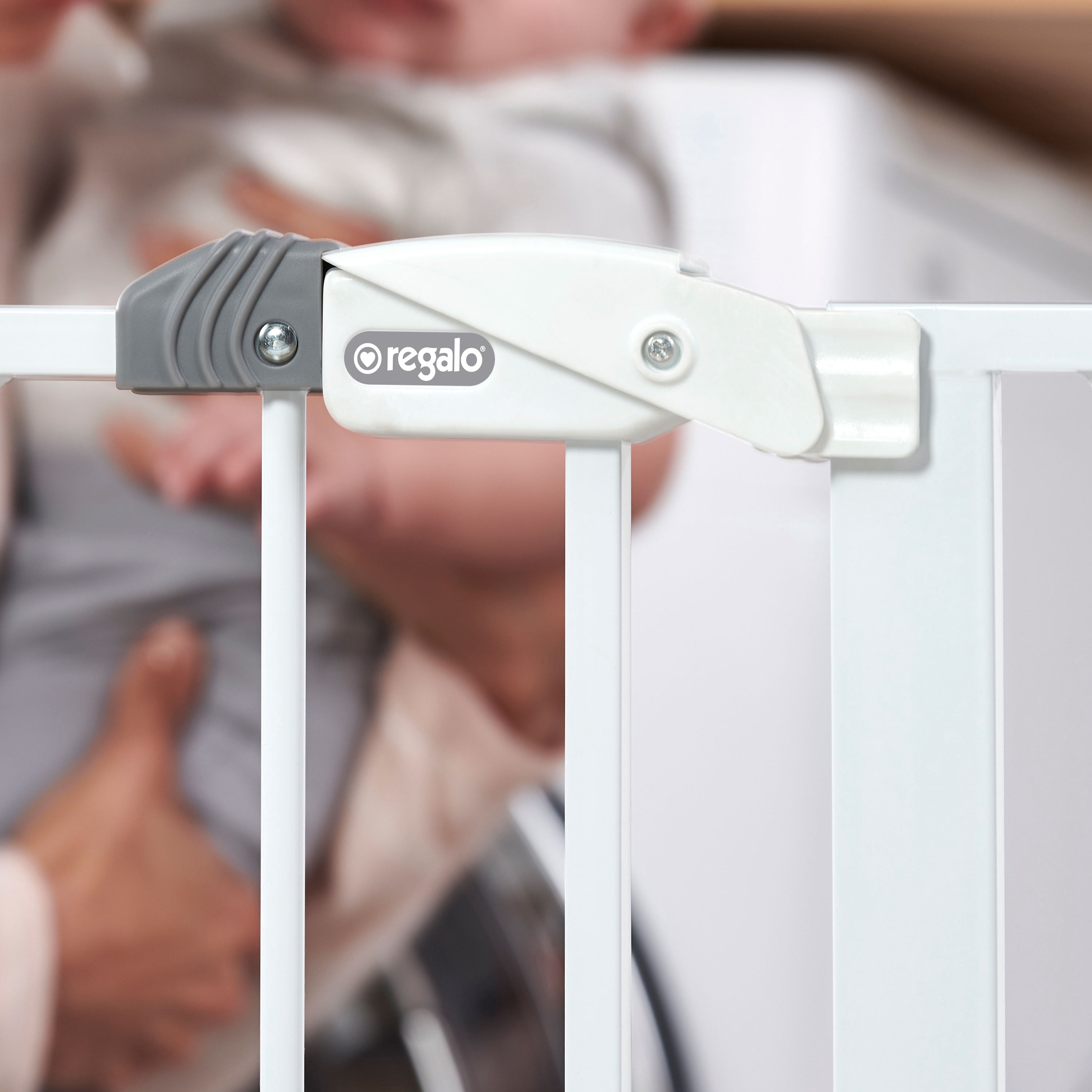 Regalo Easy Step 38.5-Inch Extra Wide Baby Gate, Includes 6-Inch Extension Kit, 4 Pack Pressure Mount Kit and 4 Pack Wall Mount Kit