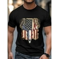 thumbnail image 4 of Men's T-Shirt American Flag Deer Skull Retro Short Sleeve Casual Tee Classic Crew Neck T-Shirt for Men, M, 4 of 6