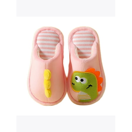 

Zodanni Kids Slippers Plush Lined Fuzzy Slipper House Warm Shoes Unisex-Child Indoor Shoe Girls Boys Anti-Slip Fluffy Pink 8C
