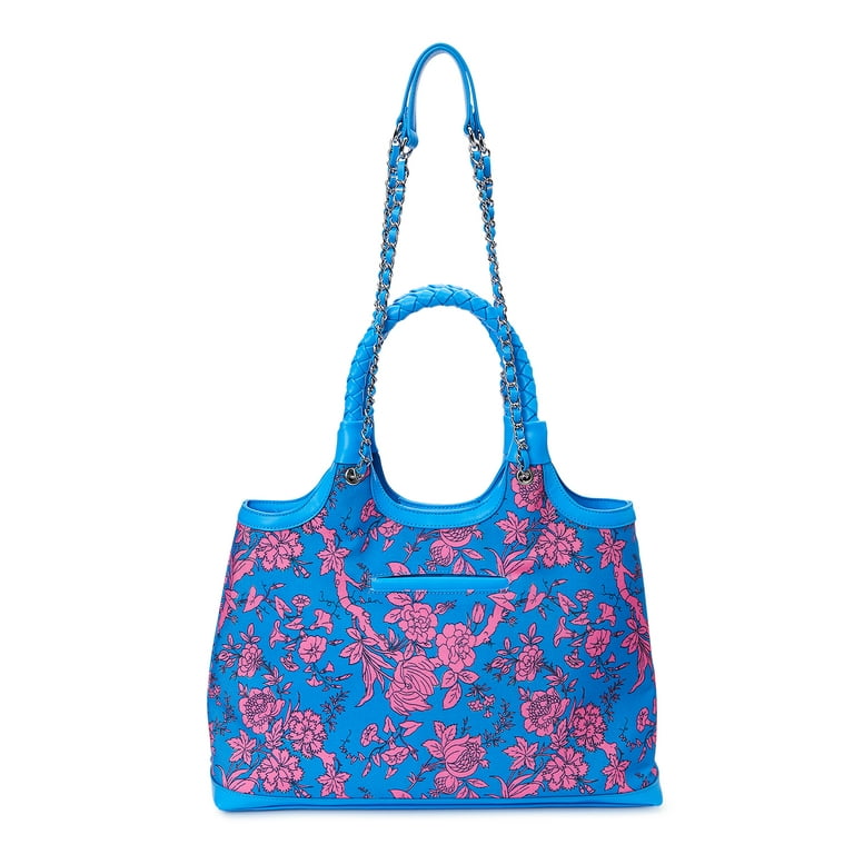 Sam & Libby Carina Women's Medium Canvas Tote Handbag, Pink and Blue