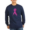 thumbnail image 1 of CafePress - Pink Ribbon - Long Sleeve Dark T-Shirt, 1 of 1
