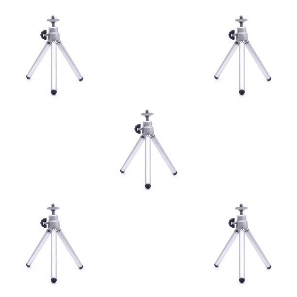 Tholdsy Trípode de cámara Aleación de aluminio Cámara extensible Soporte para teléfono inteligente Plata Plata 5piezas