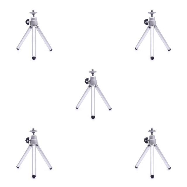 Tholdsy Trípode de cámara Aleación de aluminio Cámara extensible Soporte para teléfono inteligente Plata Plata 5piezas