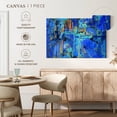 thumbnail image 5 of Elephant Stock Royal Blue Abstract Wall Art - Horizontal Canvas Wall Art - Living Room Wall Decor - Abstract Canvas - Blue And Turquoise Decor - 39" x 26", 5 of 8