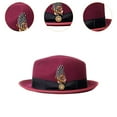 thumbnail image 6 of Segolike Fedora Trilby Hat for Travel Costume Accessory Wedding Party Cosplay Red, 6 of 8