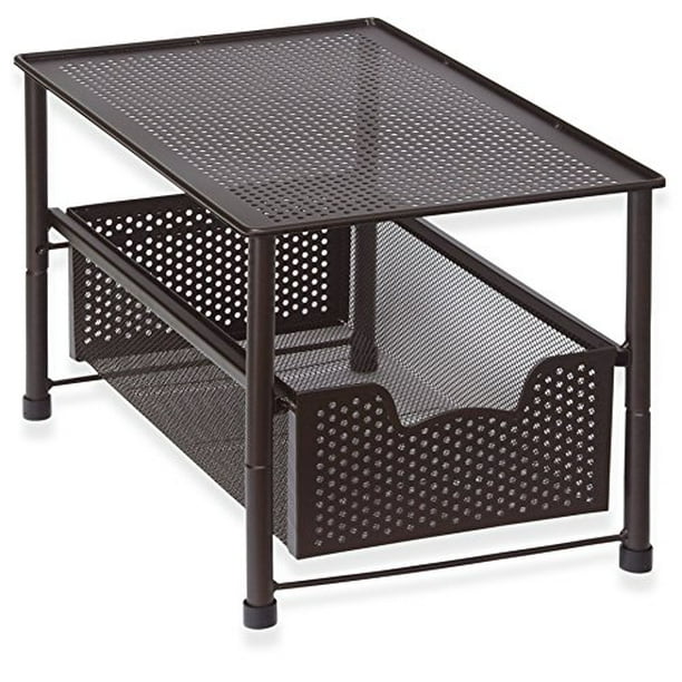 Simple Houseware Stackable Under Sink Sliding Basket Organizer Drawer, Bronze Walmart