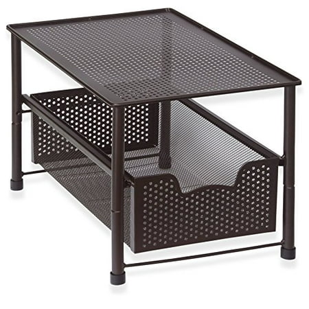 Simple Houseware Stackable Under Sink Sliding Basket Cabinet Organizer Bronze