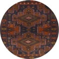 thumbnail image 1 of Ahgly Company Machine Washable Indoor Round Contemporary Sepia Brown Area Rugs, 7' Round, 1 of 7
