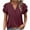 Wine, variant on fatyb Womens Dressy Tops Ruffle Short Sleeve Elegant Tunic Tops Button up V Neck Casual Loose Blouses