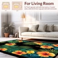 thumbnail image 2 of Flatwoven High Traffic Area Rug, Black Boho Tropical, Non Slip, Stain Resistant, Washable Area Rugs for Living Room, Bedroom(Green, 4X6), 2 of 8
