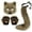 Brown-A, variant on Penkiiy Faux Fur Fox Tail Cat Wolf Set Plush Fluffy Paw Gloves Christmas Party for Girls Women White
