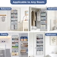thumbnail image 2 of Over The Door Hanging Storage Organizer, 5 Tier Heavy-Duty Wardrobe Storage Organizer with Side Pockets, Foldable Behind Door Storage, Hanging Shelves for Bedroom, Bathroom and Baby Nursery, Grey, 2 of 7