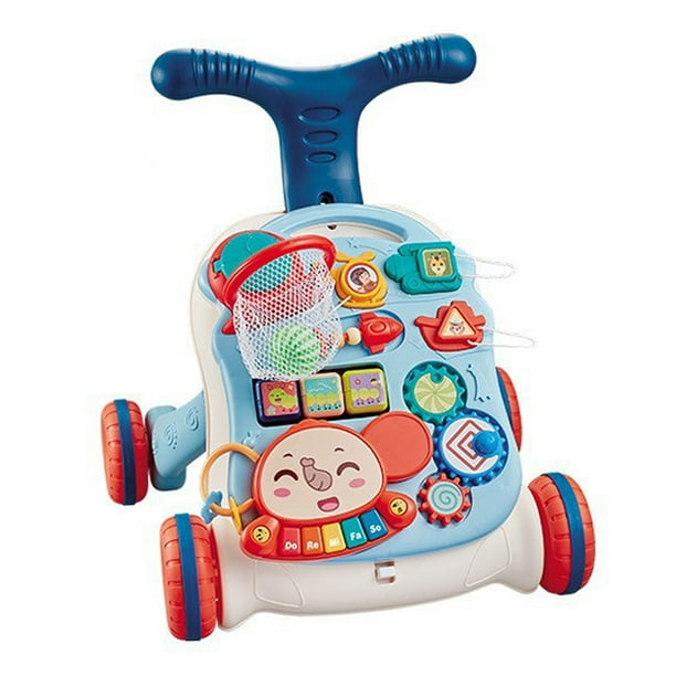 Juguete para caminar para bebés, juguete para caminar para niños y niñas de 1, 2 y 3 años. azul