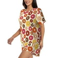 thumbnail image 2 of Kdxio Donut Print Pajamas Sets for Women Short-Sleeved Pjs with Lounge Shorts Two Piece Sleepwear S-4XL, 2 of 9