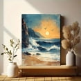 thumbnail image 6 of Qisvanset 12x16 Inch Framed Canvas Wall Art Psalm Vintage Coastal Beach Landscape Faith Housewarming Wall Art, 6 of 8