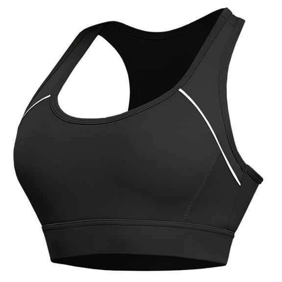Women's Sports Bra Sports Bra Fitness Running Shockproof Yoga Tank Top Front Zipper No Steel Ring Comfort Sports Bra Sport Bras for Women Black M