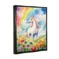 thumbnail image 4 of Stupell Industries Unicorn in Rainbow Meadow Fairy Tales & Fantasy Painting Black Floater Framed Canvas Art Print Wall Art, 25 x 31, 4 of 10