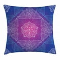 thumbnail image 1 of Purple Mandala Throw Pillow Cushion Cover, Psyschedelic Oriental Theme Floral Pattern in Filigree Style, Decorative Square Accent Pillow Case, 16 X 16 Inches, Magenta Night Blue White, by Ambesonne, 1 of 2