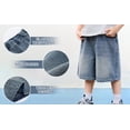 thumbnail image 4 of JLMSPLWG Girls Wide Leg Jeans Kids Denim Trousers Toddler Girl Elastic Wasit Baggy Pant Teen Girl Ripped Distressed Pants Tween Girl Clothes, 4 of 7