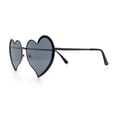 thumbnail image 6 of Womens Retro Bubbly Heart Shape Metal Rim Sunglasses Gunmetal Black - Black, 6 of 8