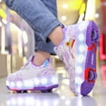 thumbnail image 5 of Yiomxhi Kids Roller Shoes, Boy Girl Sneakers with LED Light Wheels, Become Sport Sneaker for Christmas Birthday Children Gift, Adjustable Roller Skates Suitable for School and Outdoor, 5 of 7