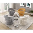 thumbnail image 5 of Modern Gray Soft Corduroy Swivel Accent Chair - 1pc Solid Wood Stylish Home Furniture, 5 of 10