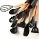 thumbnail image 1 of 12pcs, Silicone Utensil Set, Khaki Kitchen Utensil Set With Wooden Handle, Safety Cooking Utensils Set, Non-Stick Kitchen Tools Set, Washable Modern Cookware, Kitchen Stuff, Kitchen Gadgets, 1 of 4