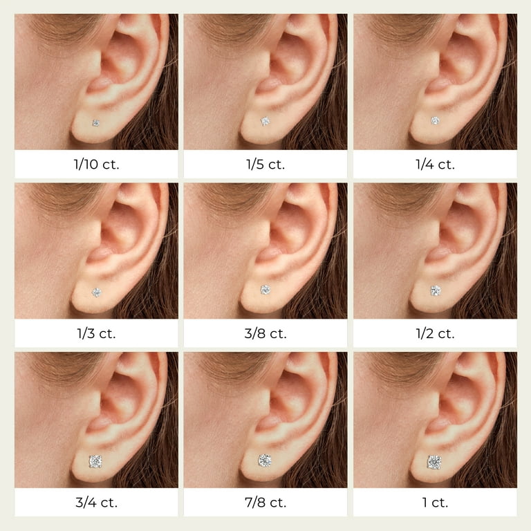 Adabele Sterling Silver Stud Earrings - Gold Plated, Cubic Zirconia, Hypoallergenic, April Birthstone