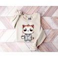 thumbnail image 1 of Coffee Cat Mom Cute Animal Lover Funny Caffeine Kitten Sweatshirt, 1 of 4