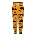thumbnail image 4 of Xmyrz Halloween Trousers Pants For Women Printed Elasticity Tapered Lace Up Pumpkin Winter Sweatpants Bat Ghost Lounge Pants Casual Trouser, 4 of 5