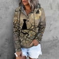 thumbnail image 2 of Chandail en Molleton d'Hiver pour Femmes, Cardigan à Col Rond Chaud, Blouse Mi-Longue Ample, Pull Imprimé de Noël, Chandail à Capuchon de Mode, 2 of 4