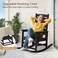 thumbnail image 2 of SERWALL Oversized Outdoor Rocking Chair with Footrest for Adults, HDPE All Weather Patio Rocker for Porch, Garden, Lawn, Black, 2 of 10