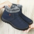 thumbnail image 7 of Gyexs Womens Snow Boots Ankle Booties Waterproof Winter Warm Furry Boots Synthetic Leather Side Zip Fashion Boots, Blue, Size 8, 7 of 7