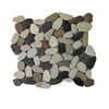 12 in. x 12 in. Tan, Brown and Cherry Honed Sliced Pebble Floor and Wall Tile 12" x12" (5.0 Sq. ft. / Case)